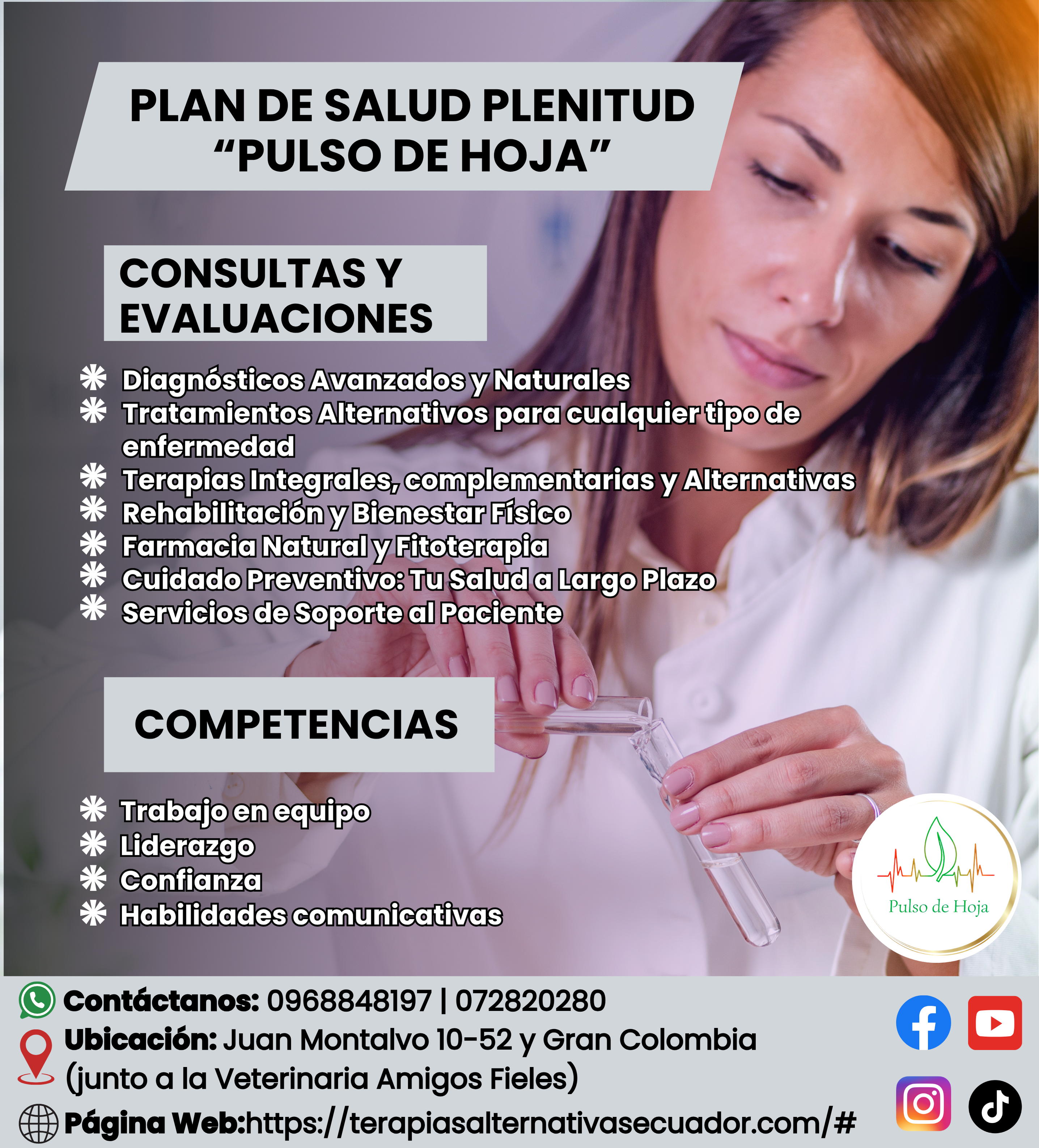 Servicios Incluidos: Consultas y Terapias con mayor frecuencia (ej. 1 consulta y 1 terapia al mes). Chequeo Anual Integral (con panel de exámenes completo). Cobertura parcial para un set de exámenes de diagnóstico (ej. 1 ecografía al año). Máximos descuentos (ej. 40%) en servicios adicionales. Mejores descuentos (ej. 30%) en farmacia natural. Inclusión de servicios de valor agregado como prioridad en agendamiento o acceso a talleres de bienestar.